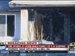 Fire sparks at home while family is sleeping