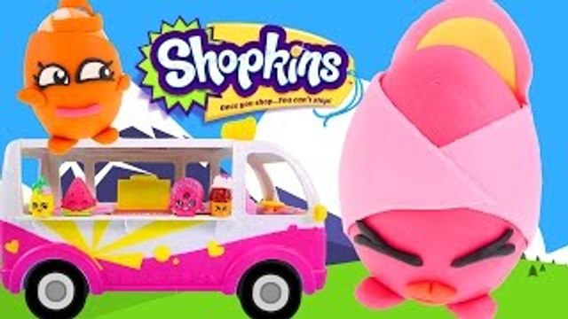 Play Doh Shopkins Ice Cream Truck - - - Shopkins Food Fair Surprise Eggs Toy Unboxing DCTC