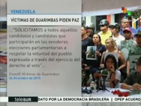 Venezuela: Comité de Víctimas de las Guarimbas piden elecciones en paz
