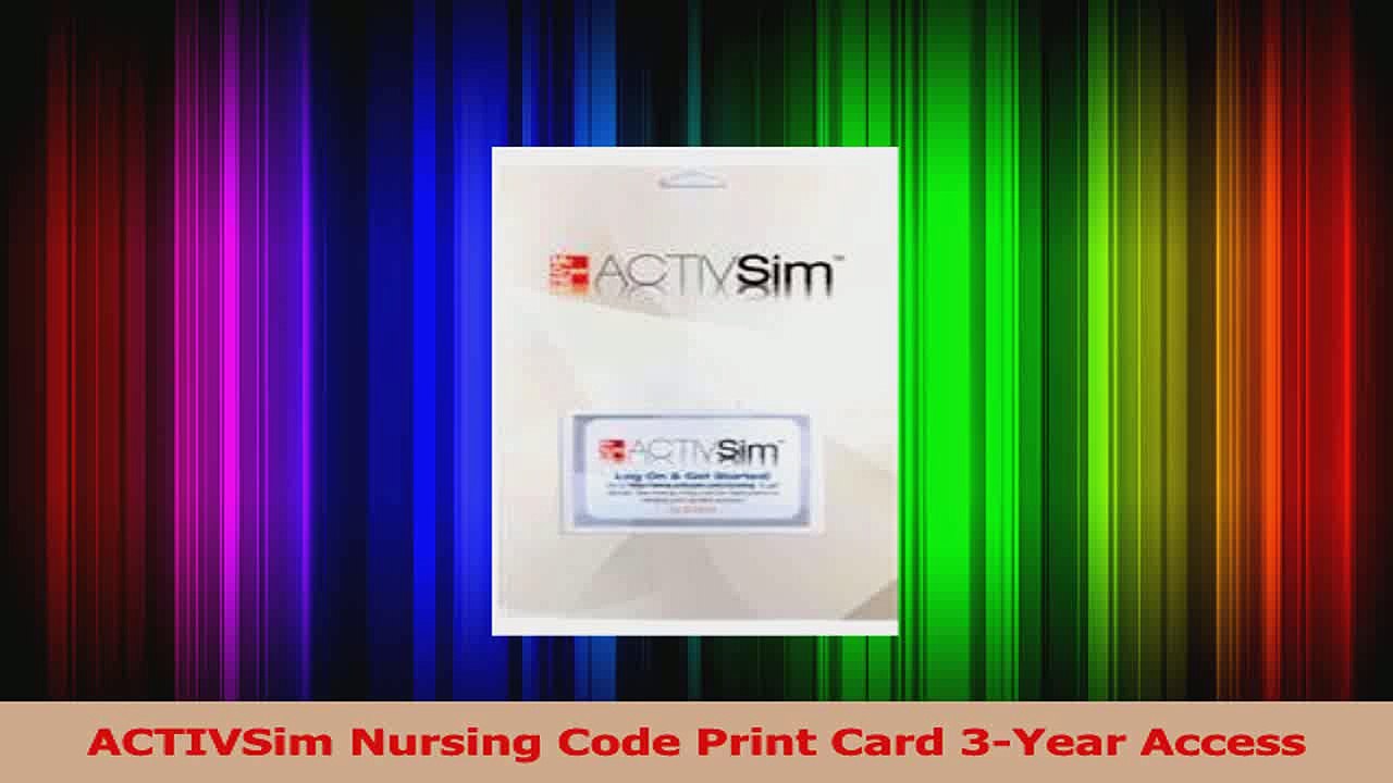 ACTIVSim Nursing Code Print Card 3Year Access Read Online