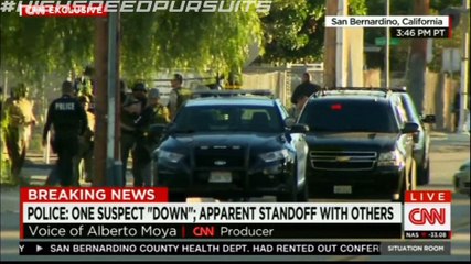 San Bernardino High Speed Police Pursuit AR-15 Armed Mass Murder Suspects Part 1 (CNN)