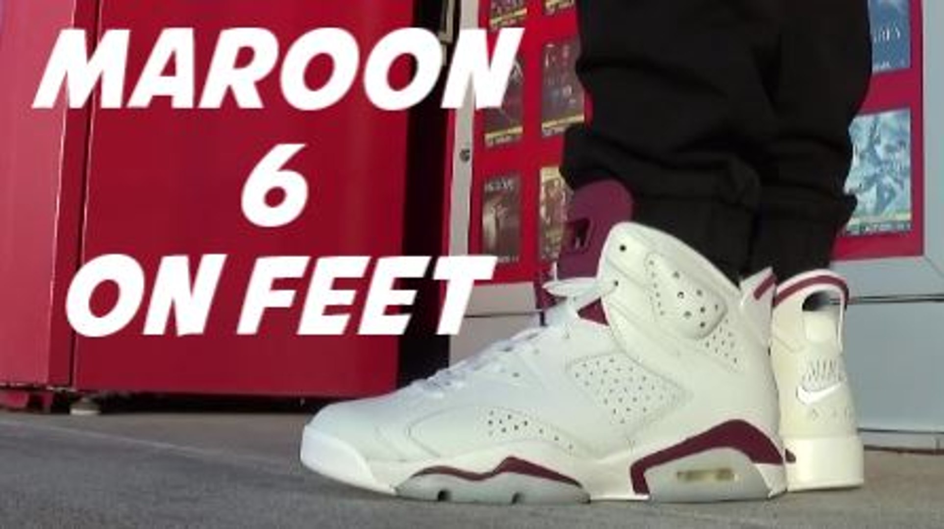 Air Jordan 6 Maroon Retro Sneaker On Feet - video Dailymotion