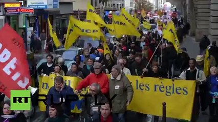 France Thousands defy Paris demo ban to protest unemployment rates