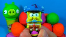 Play Doh surprise eggs SpiderMan SpongeBob Angry Birds Star Wars Disney Cars Zombie