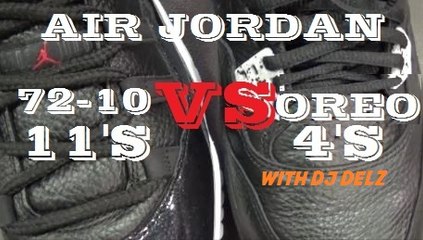 Air Jordan 72-10 VS Oreo 4 Sneakers Tumbled Leathers Close Up