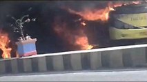 Bus Rombongan Calon Wakil Bupati Lampung Selatan Terbakar