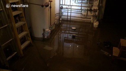 Flooded cellar in Grasmere after Storm Desmond