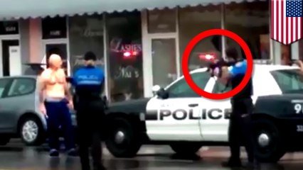 Miami police shoot dead shirtless man with straight razor after failed bank hold-up