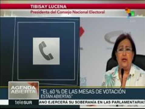 Informa CNE que ya abrieron 60% de las mesas de votación en Venezuela