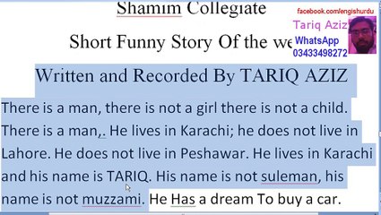 Mini Short Funny Story Of the week Written By TARIQ AZIZ