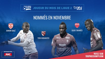 Ligue 2 / Trophées UNFP - Joueurs du mois : Les nommés sont ...