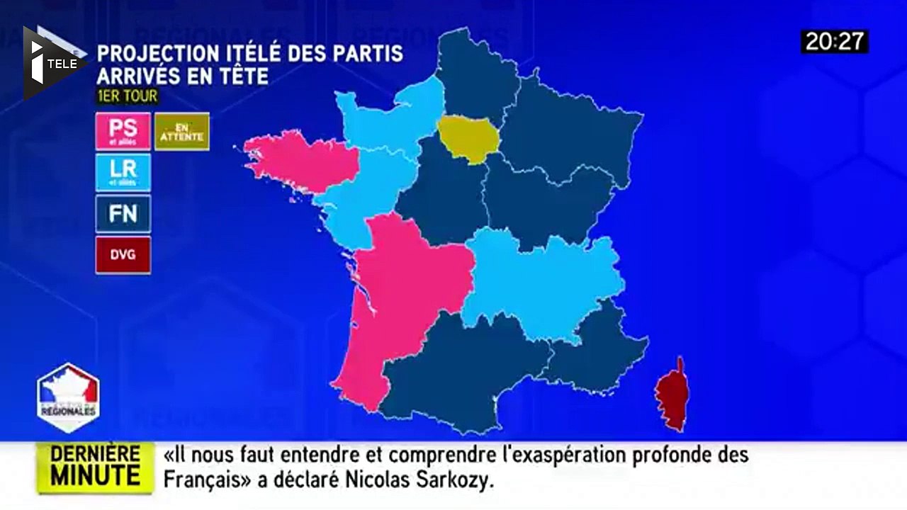 Régionales : le FN en tête dans six régions au premier tour