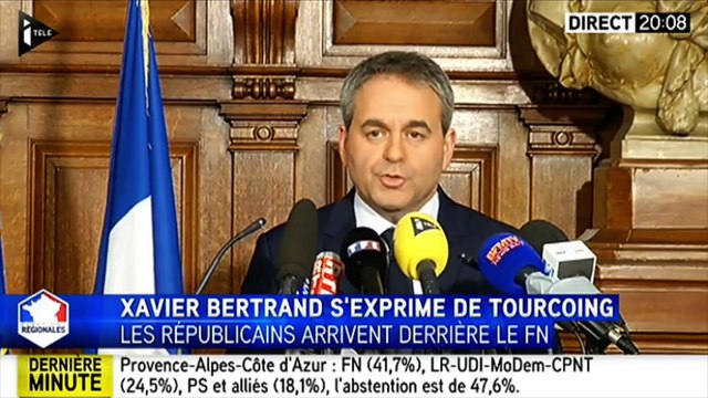 Régionales 2015 : la réaction de Xavier Bertrand