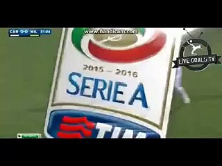 Carlos Bacca Amazing Powerful Shot - Carpi vs AC Milan - Serie A - 06.12.2015