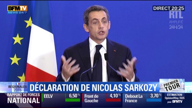 Résultats élections régionales 2015 : Nicolas Sarkozy appelle Les Républicains à refuser toute fusion et tout retrait de liste