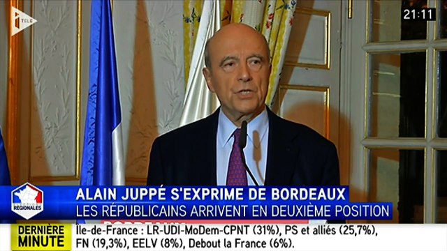 Régionales 2015 : la réaction d'Alain Juppe