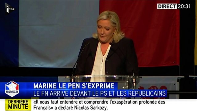 Régionales 2015 : la réaction de Marine Le Pen