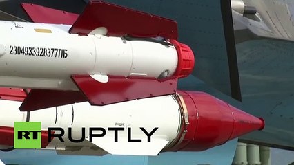 Syria Su-34s armed with air-to-air missiles in Latakia
