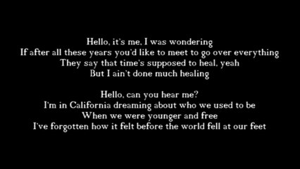 hello Adele cover lyrics