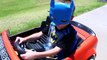 Power Wheels Mustang Boss Toy Review Ride On Car with Little Batman & DisneyCarToys