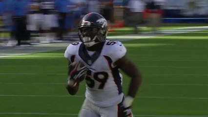 Chargers Philip Rivers throws a pick 6 to Broncos Danny Trevathan