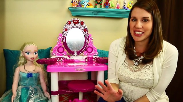 DOLL VANITY FAIL!!! My Size Elsa Frozen Doll Makeover + Lisa Frank Party Kit by DisneyCarT