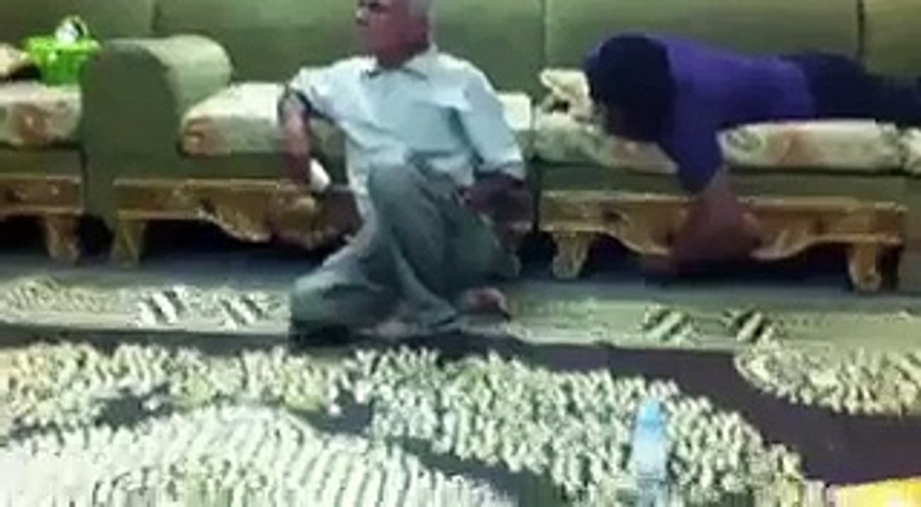 Old Man Scares of firecracker