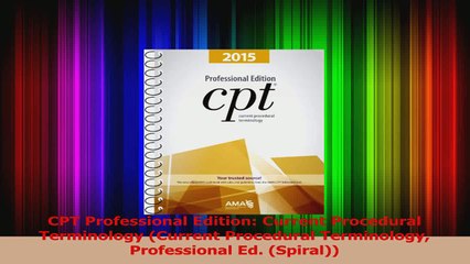 PDF Download  CPT Professional Edition Current Procedural Terminology Current Procedural Terminology Download Full Ebook