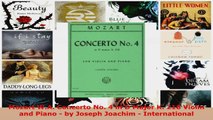 Download  Mozart WA Concerto No 4 in D Major K 218 Violin and Piano  by Joseph Joachim  PDF Free