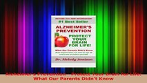 Read  Alzheimers Prevention  Protect Your Brain for Life What Our Parents Didnt Know EBooks Online
