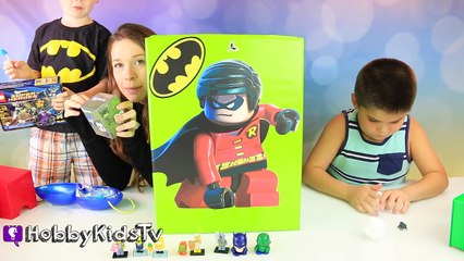 Super BIG Blockhead Robin + GIANT Lego with Surprise Toys! HobbyKidsTV