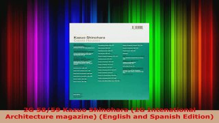 Download  2G 5859 Kazuo Shinohara 2G Intenational Architecture magazine English and Spanish Ebook Online