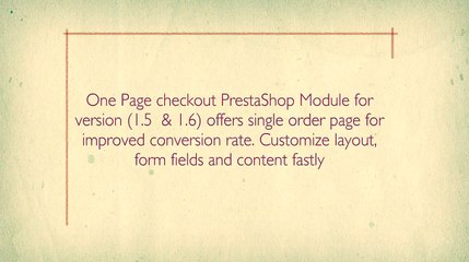 PrestaShop One Step Checkout Module
