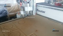APEXTECH 1325 CNC Router on cutting MDF by 2 different cutters