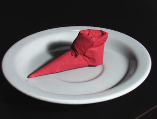 Pliage serviette chausson de lutin