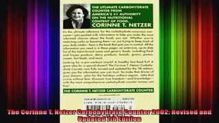 The Corinne T Netzer Carbohydrate Counter 2002 Revised and Updated 7th Edition