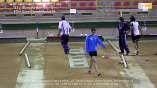 Second tour, second tir de précision, Club Elite Féminin J5, Saint-Vulbas vs Fontaine, Sport-Boules, saison 2015-2016