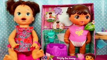 Baby Alive & Dora The Explorer Potty Training! Dora & Friends Toilet Doll & Baby Alive Gro