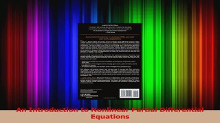 PDF Download  An Introduction to Nonlinear Partial Differential Equations PDF Online