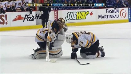 Brandon Prust Spears Brad Marchand to the Groin
