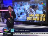 Acuerdan sectores productivos de Ecuador aumentos salariales del 3.26%
