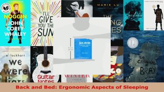 Read  Back and Bed Ergonomic Aspects of Sleeping Ebook Free