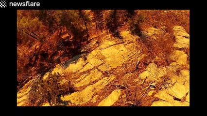 Magnificent drone footage of sunset from Quebec's Laurentian Mountains