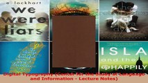 Read  Digital Typography Center for the Study of Language and Information  Lecture Notes Ebook Free