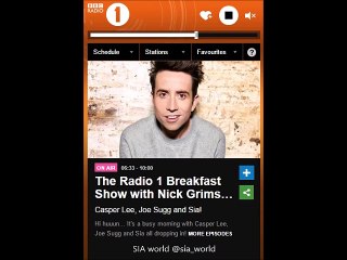 SIA - Full Interview 'BREAKFAST' radio BBC1 (08-12-2015)