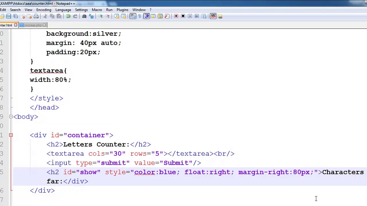 Letters Counter using AJAX & PHP in Urdu/Hindi 1 of 2
