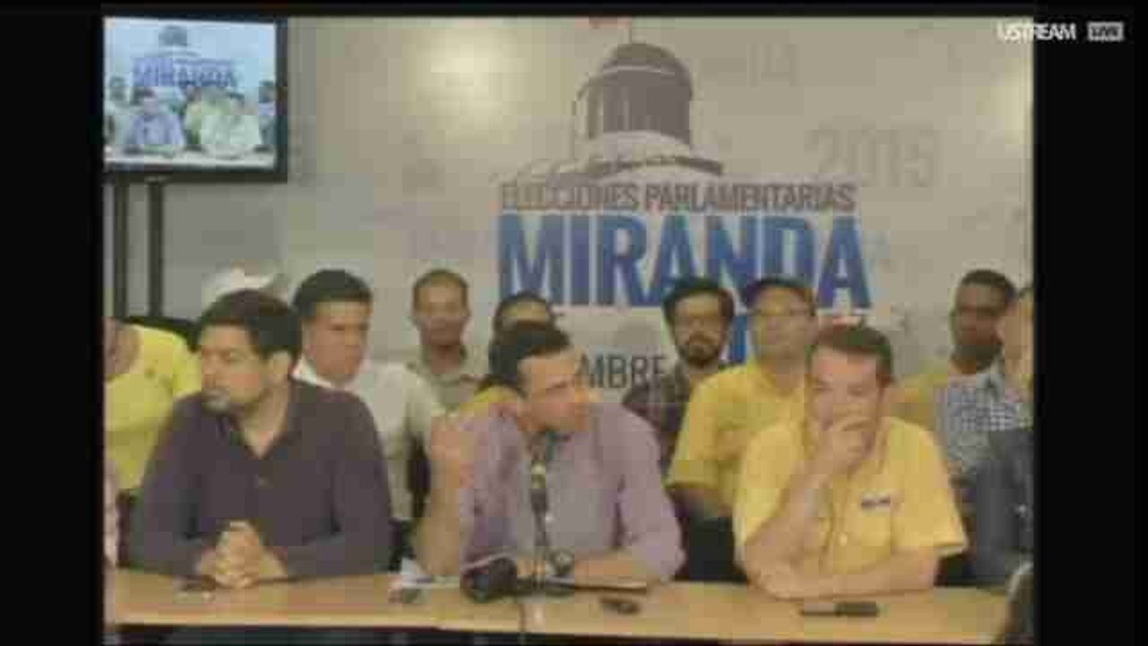 Capriles pide a Maduro ponerse "a la orden" del Parlamento electo