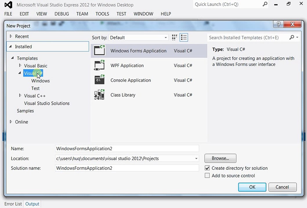 How to create C# Sharp Console Applicatoin