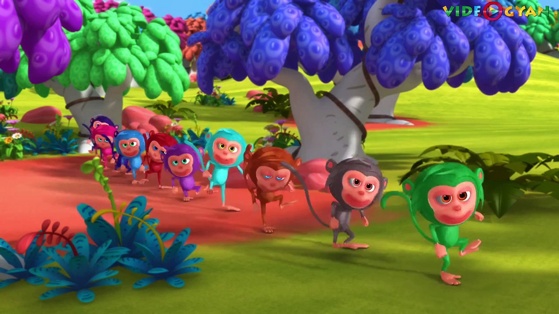 Ten Little Monkeys Nursery Rhymes & Kids Songs 3D Rhymes - video Dailymotion