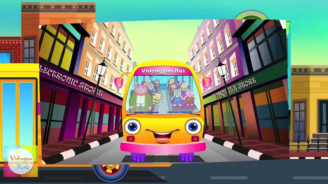 Wheels On The Bus Go Round And Round - Popular Nursery Rhymes For Children